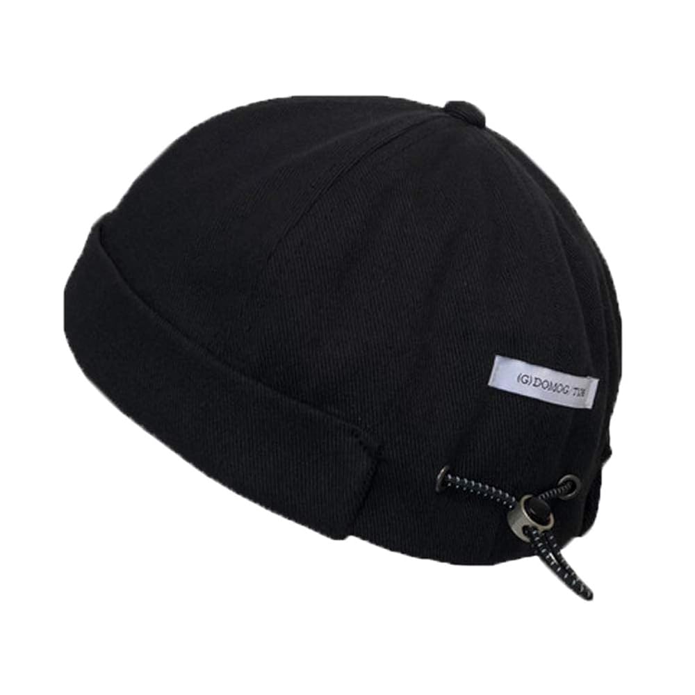GEGEEN DOMOG Men Beanie Docker Cap Rolled Cuff Retro